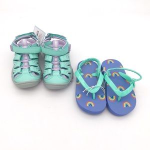 NWT! Set of 2 Cat & Jack Baby Girl Sandals 5